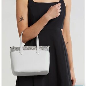 Kate Spade White and Silver Satchel NWOT